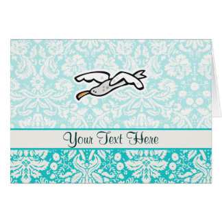 Gullig tecknadfiskmås hälsningskort