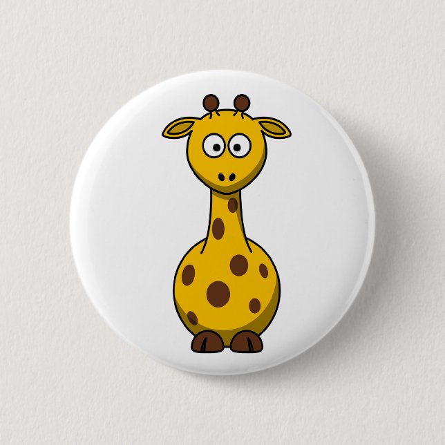 Gullig tecknadgiraff Clipart Knapp (Framsida)