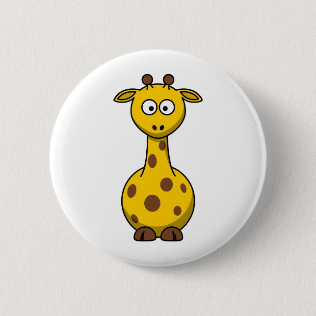 Gullig tecknadgiraff knapp (Framsida)