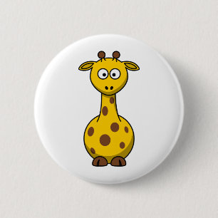 Gullig tecknadgiraff knapp