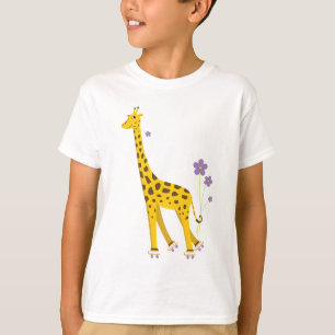Gullig tecknadgiraff som åker skridskor tröja