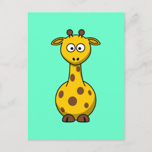Gullig tecknadgiraff vykort