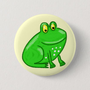 Gullig tecknadgroda knapp