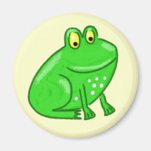 Gullig tecknadgroda magnet