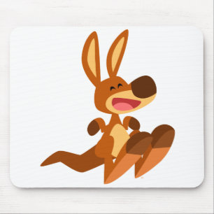 Gullig tecknadkänguru känguruunge Mousepad Musmatta