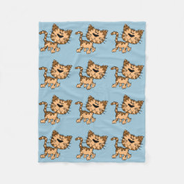 gullig tecknadkatt fleecefilt