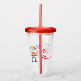 Gullig tecknadkovalentin tumbler för dag take away mugg