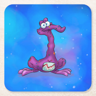 Gullig tecknadkustfartyg underlägg papper kvadrat