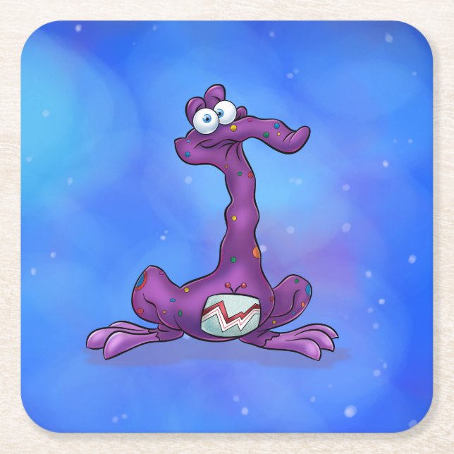 Gullig tecknadkustfartyg underlägg papper kvadrat (Framsidan)