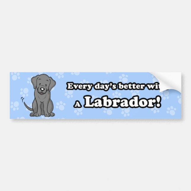 Gullig tecknadLabrador bildekal (Framsidan)