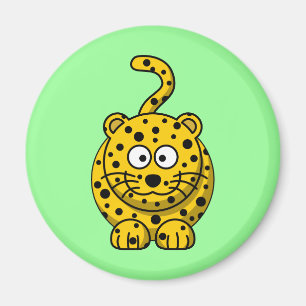 Gullig tecknadLeopard Magnet