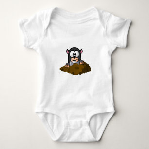 Gullig tecknadMole som poppar upp ut ur det slipat T Shirt