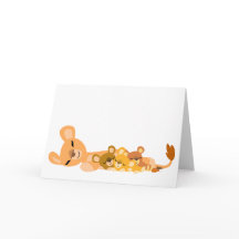 Gullig tecknadmorsa kort för lejon och