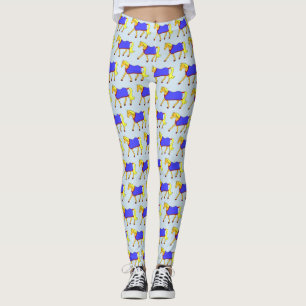 Gullig tecknadponny med den röd och blåttfilten leggings