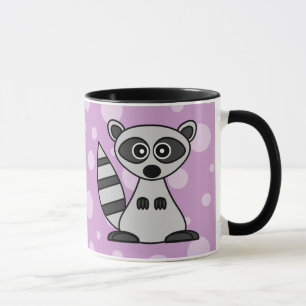 Gullig tecknadRaccoon Mugg