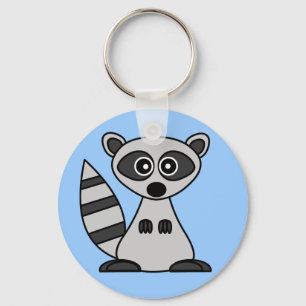 Gullig tecknadRaccoon Nyckelring