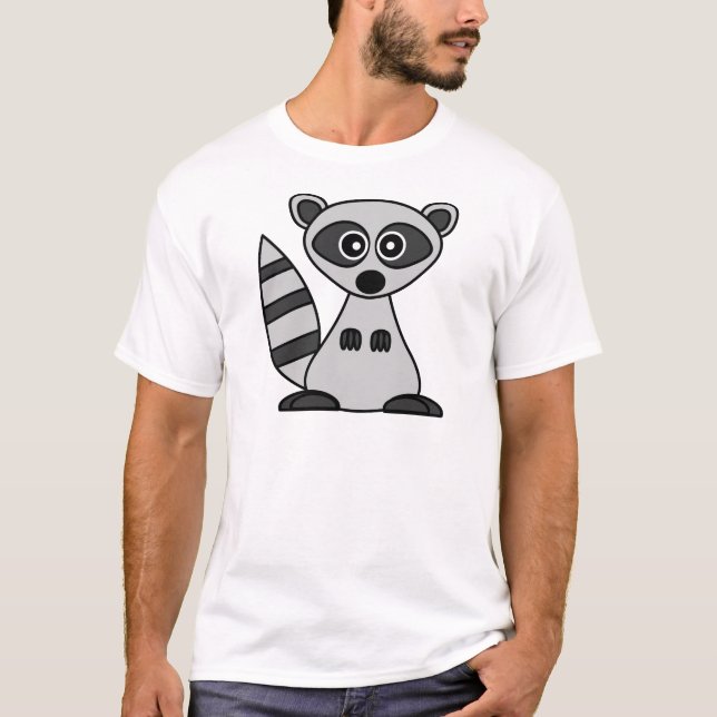 Gullig tecknadRaccoon T-shirt (Framsida)