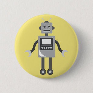 Gullig tecknadrobot knapp