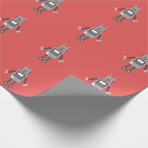 Gullig tecknadrobot presentpapper