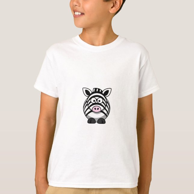 Gullig tecknadsebra Clipart T-shirt (Framsida)
