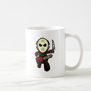 Gullig tecknadseriemördare kaffemugg