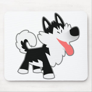 Gullig tecknadsiberian husky Mousepad Musmatta