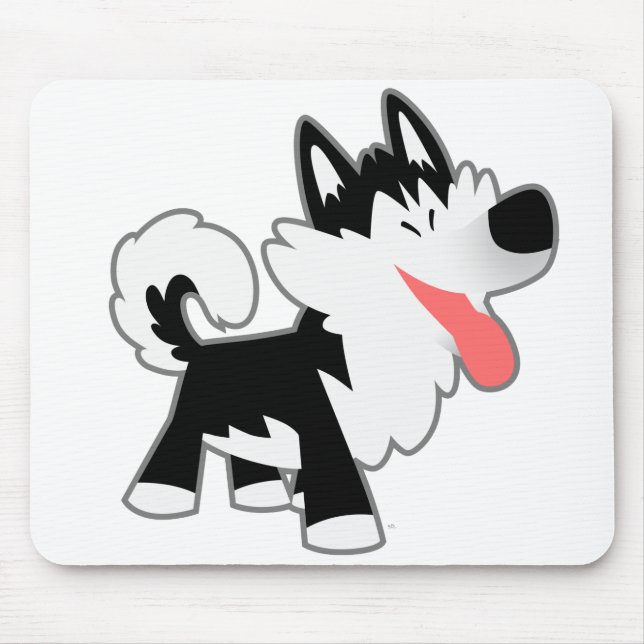 Gullig tecknadsiberian husky Mousepad Musmatta (Framsidan)