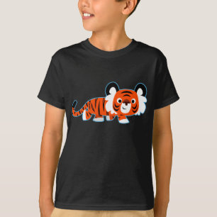 Gullig tecknadtiger på kringstrykandebarnT-tröja T-shirt