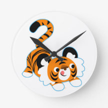 Gullig tecknadtigerredo som leker