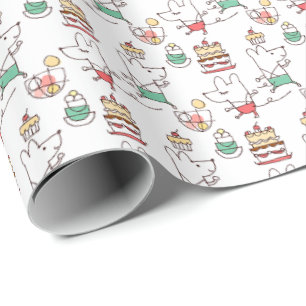 Gullig teckning för musbagerikock presentpapper
