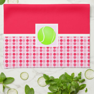 Gullig tennisboll kökshandduk