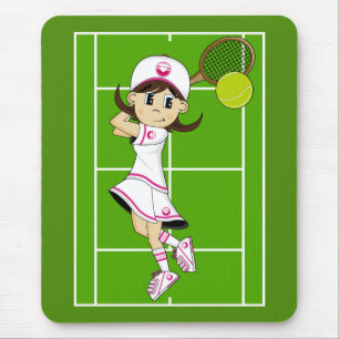 Gullig tennisflicka Mousepad Musmatta