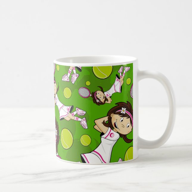 Gullig tennisflickamugg kaffemugg (Höger)