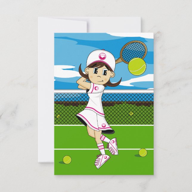 Gullig tennisflickaOSA kort (Framsida)