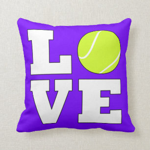 Gullig tenniskärlek kvadrerar dekorativ kudde