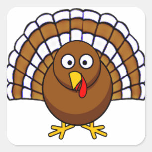 Gullig thanksgiving Turkiet Fyrkantigt Klistermärke