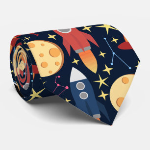 Gullig tie för raketutrymmemönster slips
