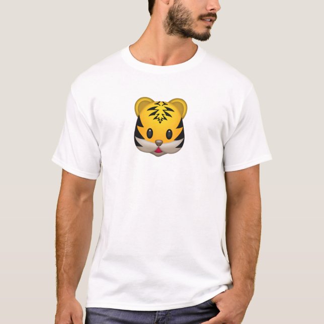Gullig tiger Emoji T-shirt (Framsida)