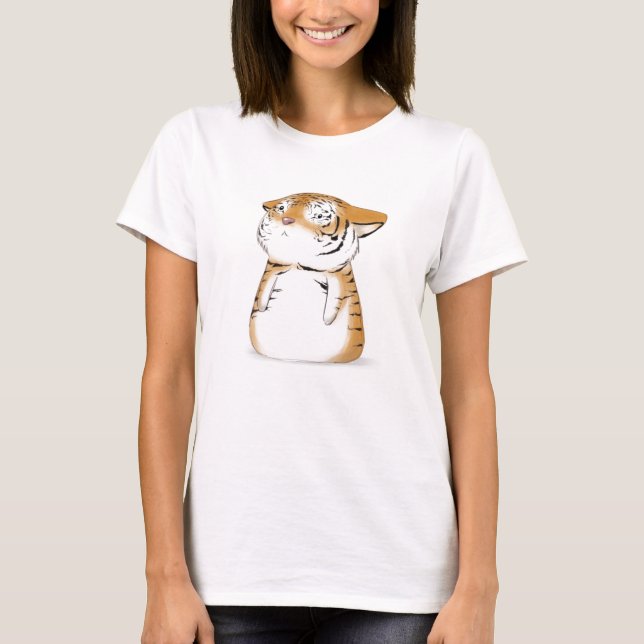 Gullig tigerskjorta t-shirt (Framsida)