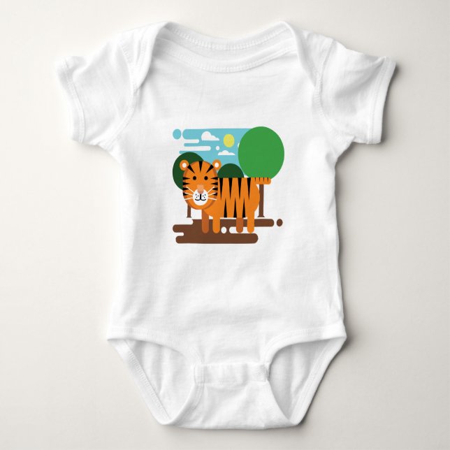 Gullig tigerunge tee shirt (Framsida)