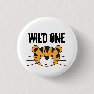 Gullig tigervild en safarifödelsedagsfest knapp