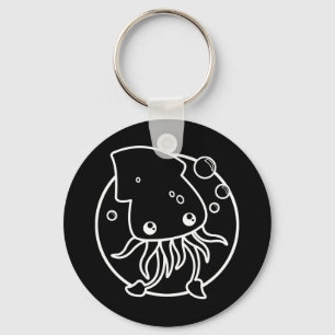 Gullig tioarmad bläckfisk Keychain Nyckelring