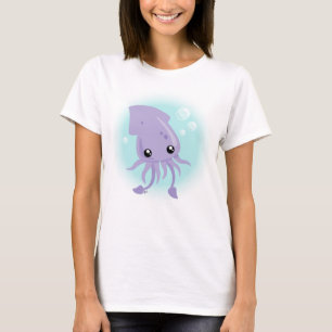 Gullig tioarmad bläckfiskT-tröja T Shirt
