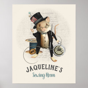 Gullig tokig mus för HatterVictoriansömnad Poster