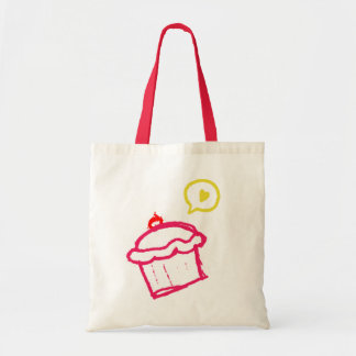 Gullig tote bags för muffinkärlekbudget tygkasse