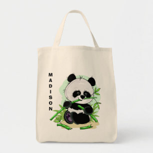 Gullig tote bags för Pandaanpassningsbarnamn Tygkasse