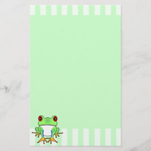Gullig trädgrodabrevpapper brevpapper