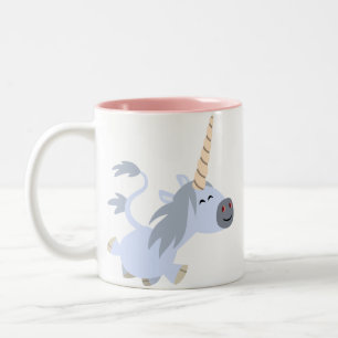 Gullig trava tecknadUnicornmugg Två-Tonad Mugg