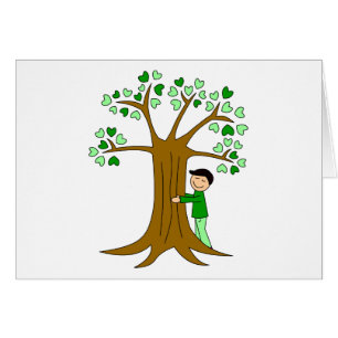 Gullig tree hugger design hälsningskort
