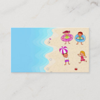 gullig trevlig älskvärd mall för att simma barn visitkort